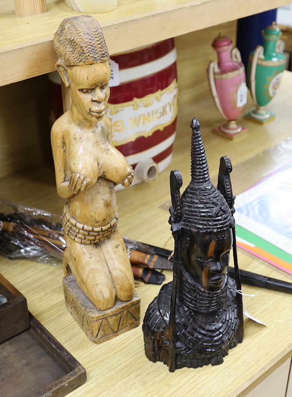 A group of African carvings